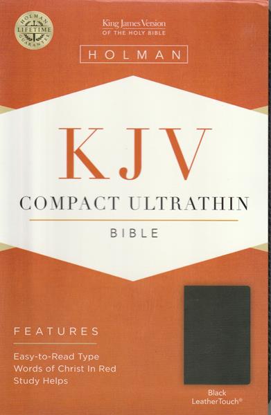 Holman Compact Ultrathin KJV Bible - Black Leathertouch