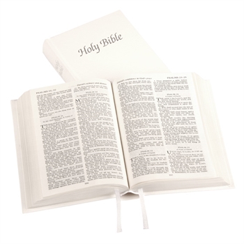 TBS Royal Ruby Text KJV Presentation Bible - White Hardback