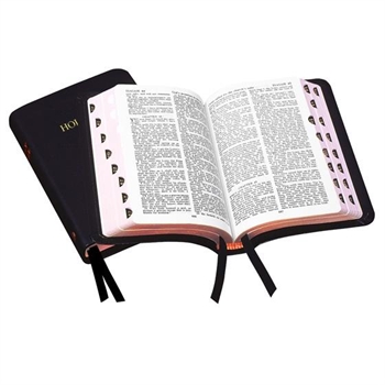 TBS Royal Ruby Text KJV Bible - Black Calfskin with Thumb Index