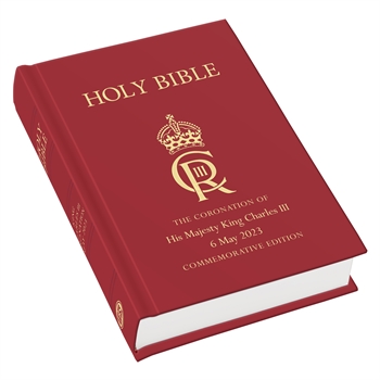 King Charles III Coronation Royal Ruby Text Bible - Burgundy Hardback