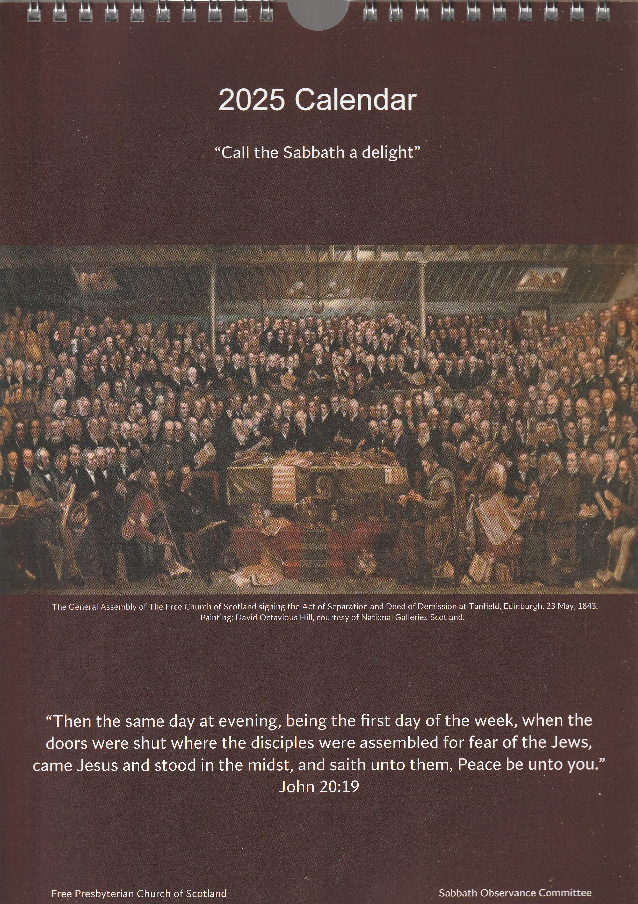 Free Presbyterian Calendar 2025 - The Sabbath (Now 2, reduced from 3.50)